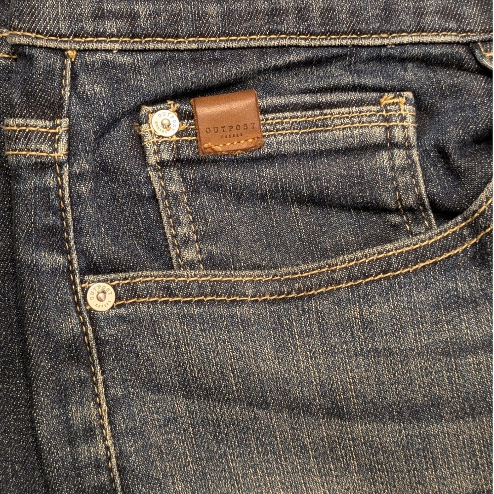 Outpost Makers Mens Relaxed Fit Dark Wash Stretch Denim Jeans 32x36 OAR300 - Picture 5 of 10